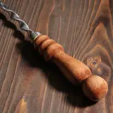 Шампур узбекский для шашлыка с деревянной ручкой 40см  - фото 3