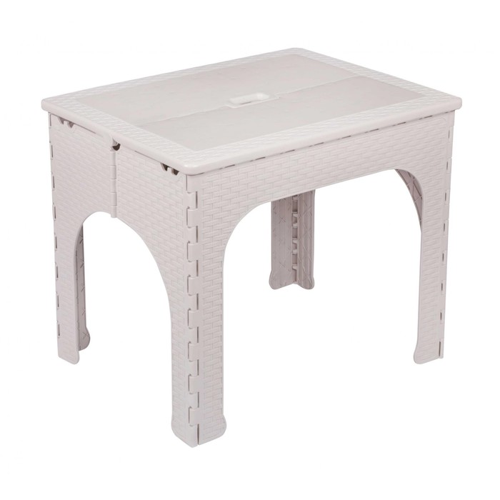 Складной стол «Плетёнка», 64,5 × 50,5 × 60 см, пластик, серый 