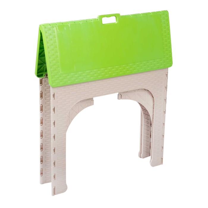 Складной стол «Плетёнка», 64,5 × 50,5 × 60 см, пластик, бежево-зелёный 