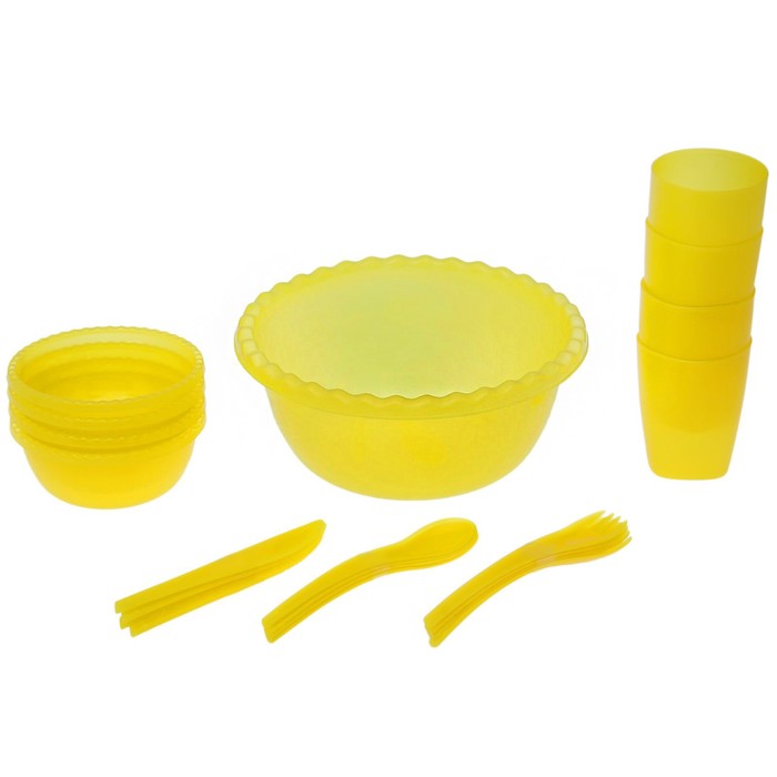 Набор посуды на 4 персоны "Фазенда", цвет МИКС 