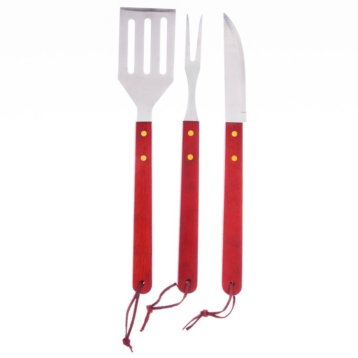 Набор для барбекю: нож, лопатка, вилка 