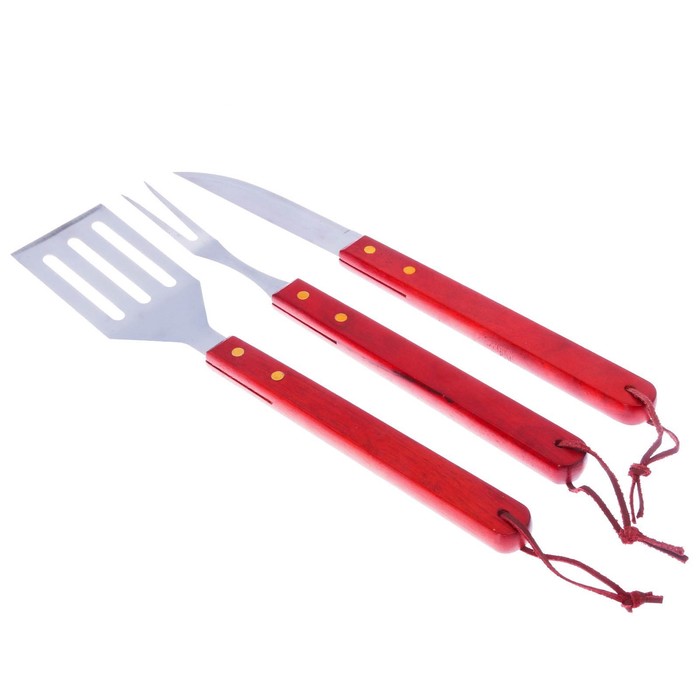 Набор для барбекю: нож, лопатка, вилка 