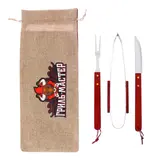 Набор для барбекю "Гриль-мастер", щипцы, вилка, нож 