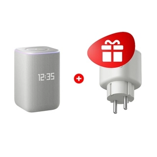 Комплект Умная колонка Яндекс Станция 3 с Zigbee Gray (YNDX-00060) + Умная розетка Яндекс Matter (YNDX-00540WHT) 