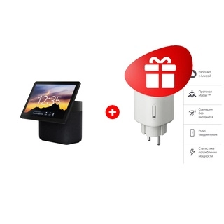 Жиынтық Умная колонка Яндекс Станция Дуо Макс Черный YNDX-00055BLK + Умная розетка Яндекс Matter (YNDX-00540WHT) 