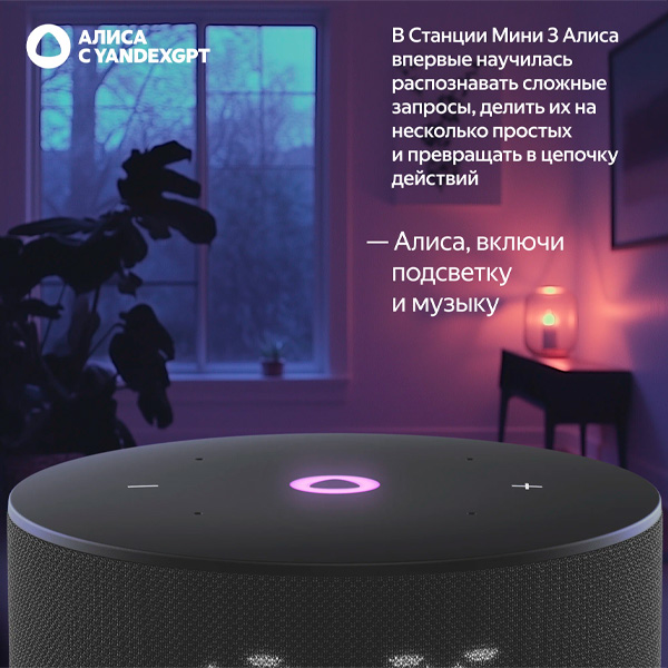 Умная колонка Яндекс Мини 3 YNDX-00027BLK Black - фото 8