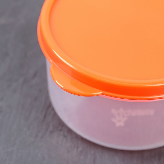 Набор контейнеров пищевых круглых, 3 шт: 150 мл; 300 мл; 500 мл, цвет оранжевый 