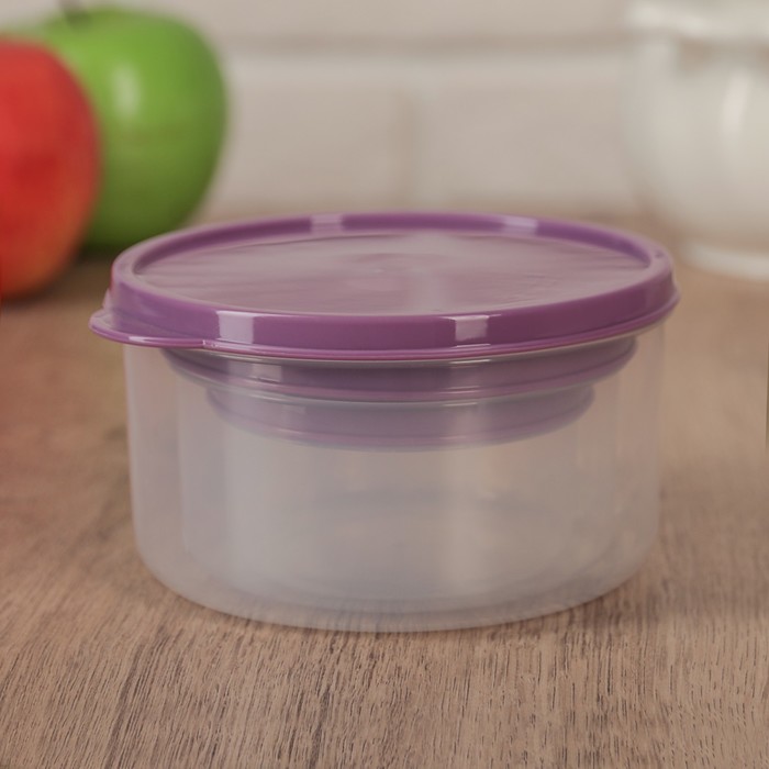 Набор контейнеров пищевых, 3 шт: 0,15 л, 0,3 л, 0,5 л, цвет фиолетовый 