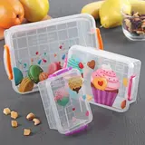 Тікбұрышты "Кәмпиттер" түскі ас қораптарының жиынтығы, 3 дана: 21,5×14/17×11/13×8, түс қоспасы  - фото 9