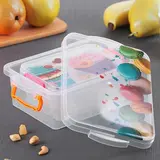 Тікбұрышты "Кәмпиттер" түскі ас қораптарының жиынтығы, 3 дана: 21,5×14/17×11/13×8, түс қоспасы  - фото 5