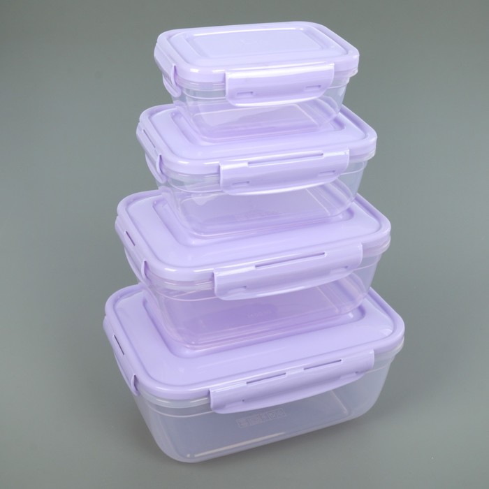 Набор контейнеров пищевых, воздухонепроницаемых 4 шт: 0,4 л, 0,8 л, 1,4 л, 2,3 л 