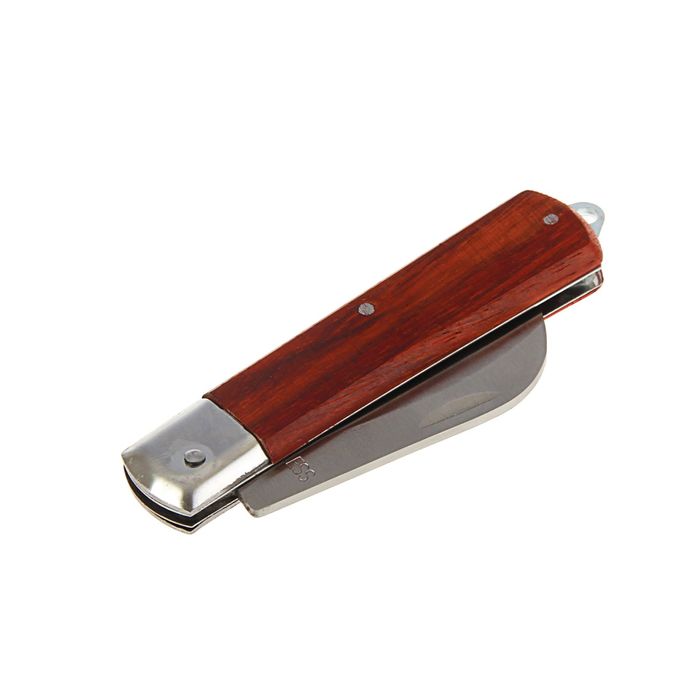 Нож универсальный TUNDRA basic, ручка дерево, складной, изогнутое лезвие 
