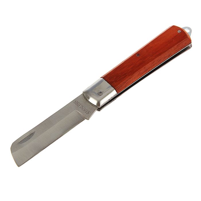 Нож универсальный TUNDRA basic, ручка дерево, складной, прямое лезвие 