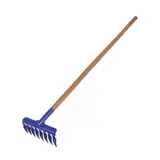 Грабли прямые, повёрнутый зубец, 8 зубцов, деревянный черенок, «Премиум» 