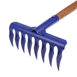 Грабли прямые, повёрнутый зубец, 8 зубцов, деревянный черенок, «Премиум»  - фото 3