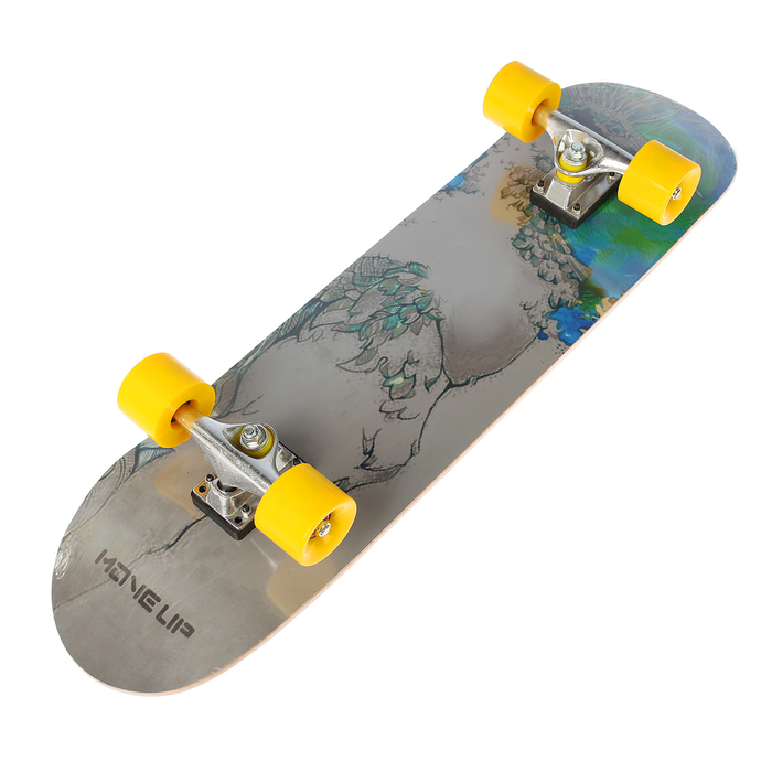 Скейтборд с ярким рисунком на деке, алюминиевая рама, колёса PU 60х45 мм, цвета МИКС 