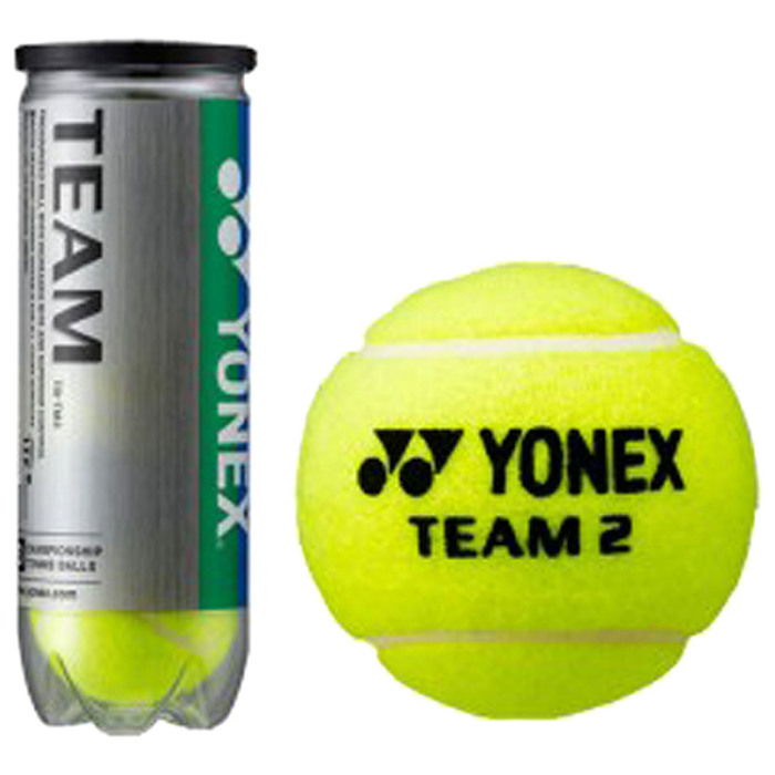 Мяч теннисный Yonex Team 3B, набор 3 штуки, одобрено ITF и FFT, натуральная резина, сукно 