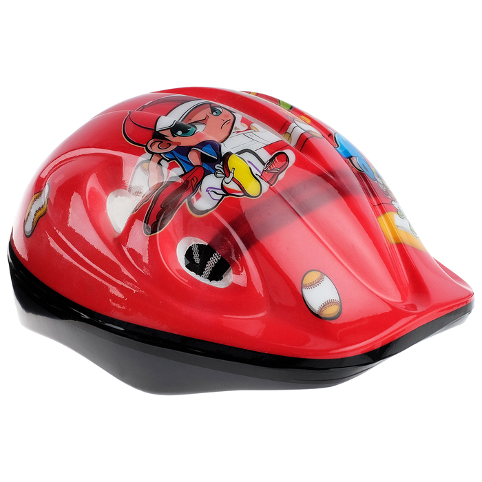 Шлем защитный OT-502 детский р S (52-54 см), цвет красный 