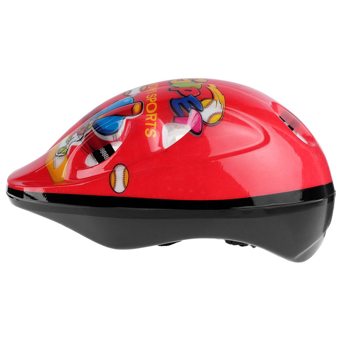 Шлем защитный OT-502 детский р S (52-54 см), цвет красный 