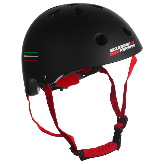 Шлем защитный, детский FERRARI р. S (54-56 см), цвет черный 