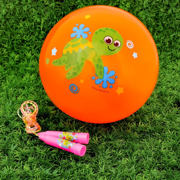 Игровой набор: скакалка, мяч детский "Черепашка", 22 см 