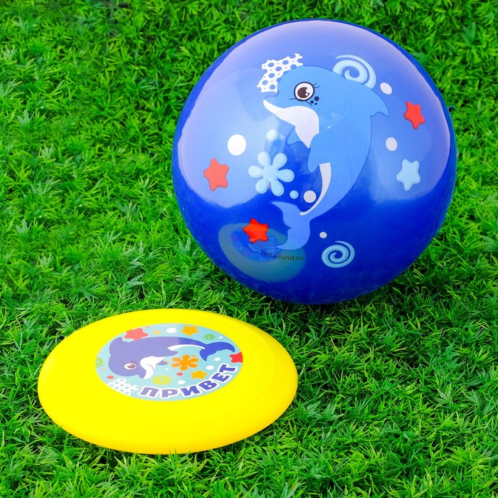 Игровой набор: фрисби, мяч детский "Дельфин", 22 см 