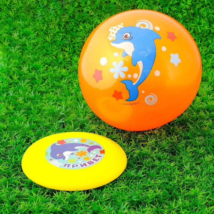 Игровой набор: фрисби, мяч детский "Дельфин", 22 см 