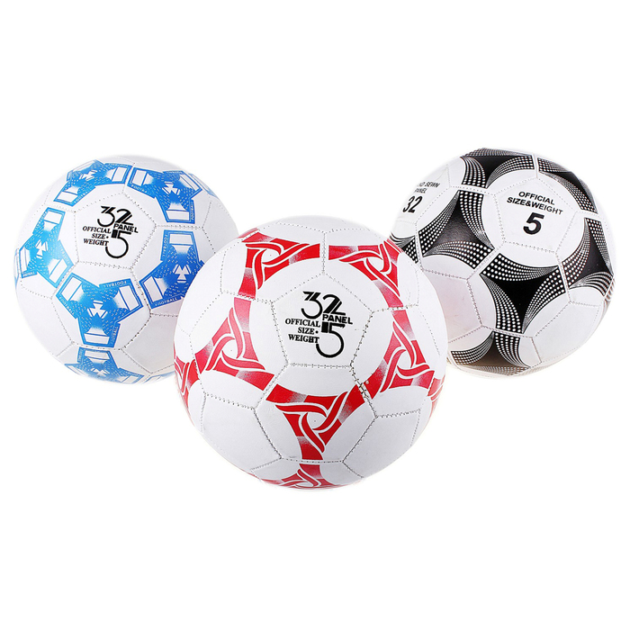 Мяч футбольный, размер 5, 32 панели, 2 подслоя, PVC, машинная сшивка, 200 г 