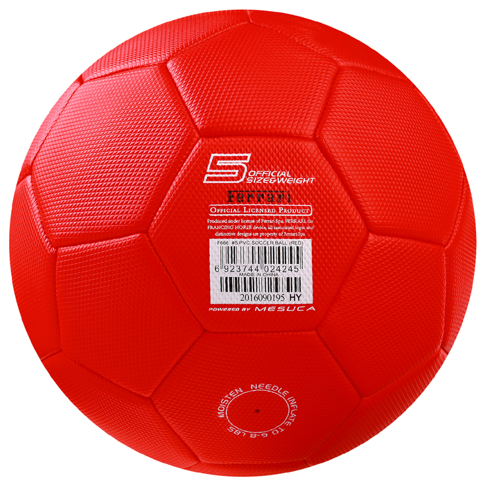 Мяч футбольный FERRARI, размер 5, PVC, цвет красный 