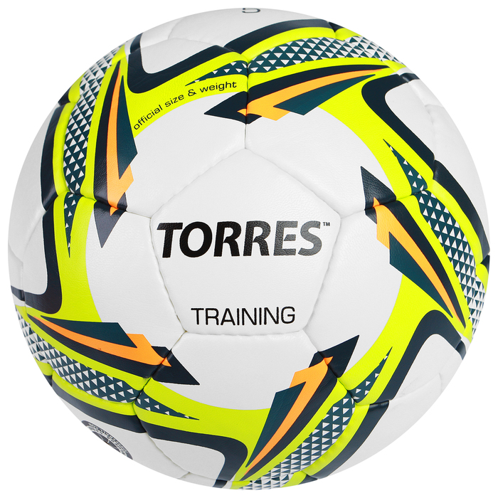 Мяч футбольный Torres Training, F30054, размер 4, 32 панели, PU, ручная сшивка 