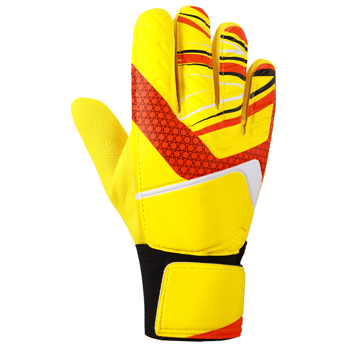 Перчатки вратарские, размер 10, цвет желтый 