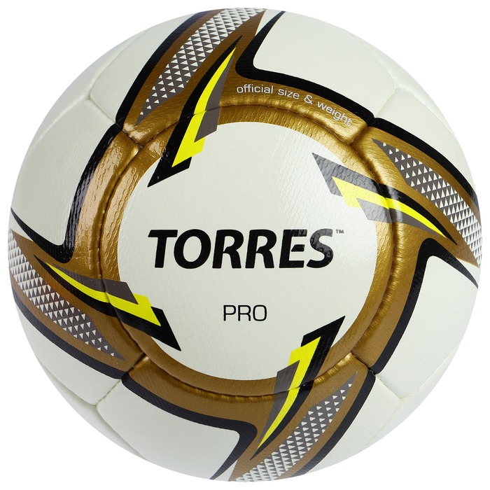 Мяч футбольный TORRES Pro, F31815, размер 5, 32 панели, PU, ручная сшивка 