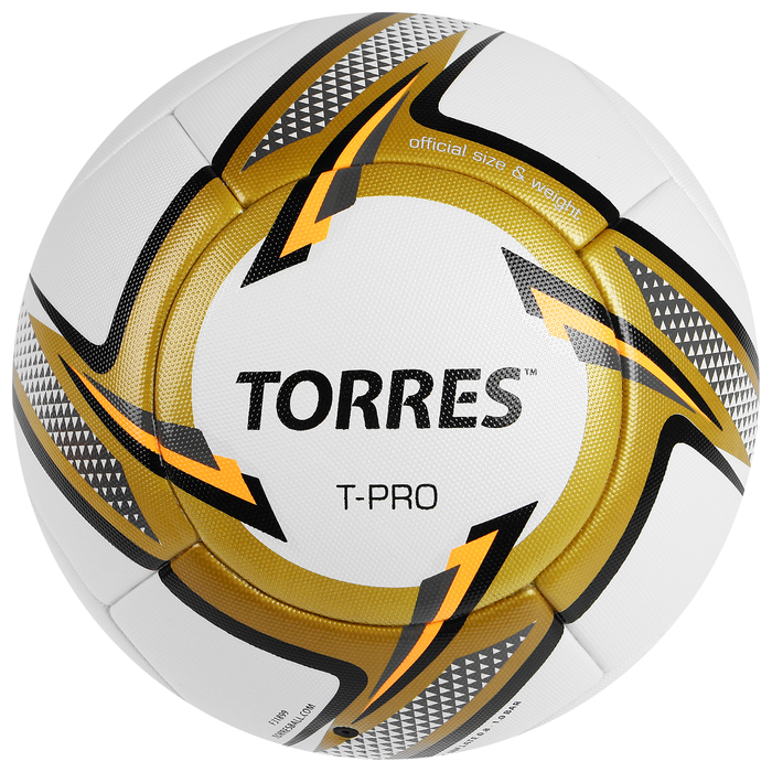 Мяч футбольный TORRES T-Pro, F31899, размер 5, PU, термосшивка 