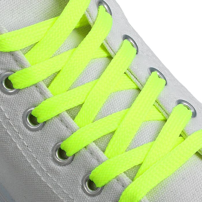 Шнурки для обуви, 7 мм, 120 см, пара, цвет жёлтый неоновый 