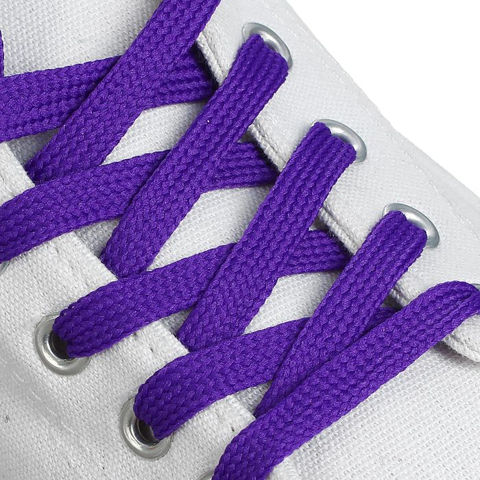 Шнурки для обуви, 7 мм, 120 см, пара, цвет фиолетовый 