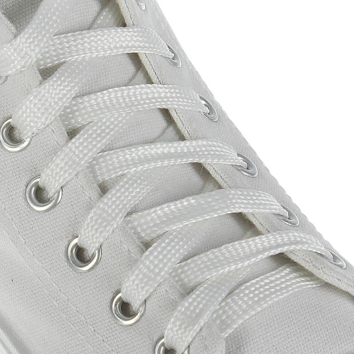 Шнурки для обуви, d = 10 мм, 100 см, пара, цвет белый 