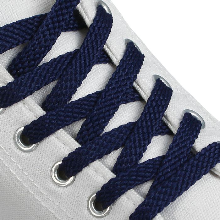 Шнурки для обуви, 8 мм, 130 см, пара, цвет синий 