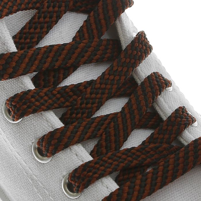 Шнурки для обуви, 8 мм, 130 см, пара, цвет чёрно-коричневый 