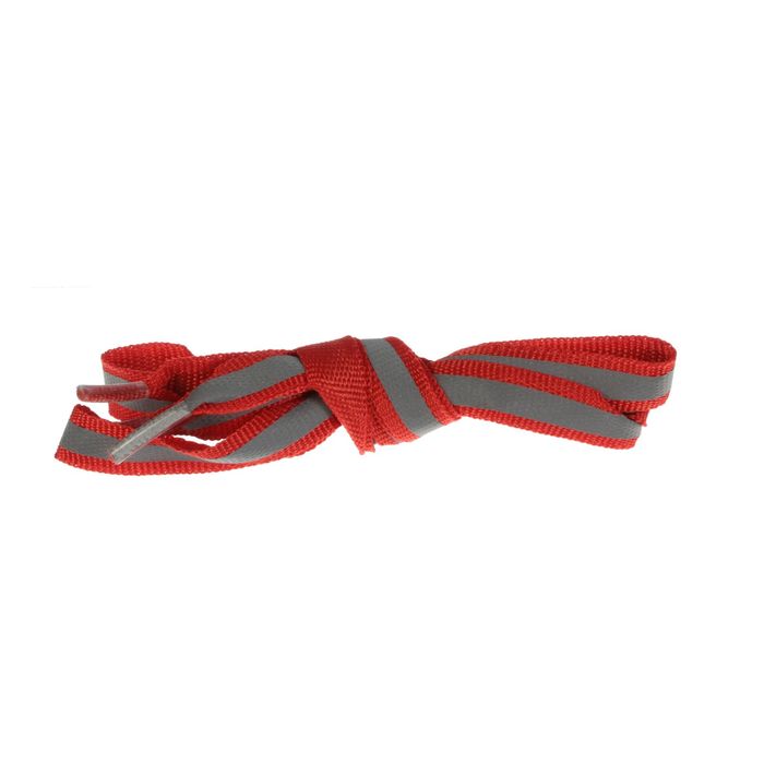 Шнурки для обуви, со светоотражающей полосой, d = 10 мм, 70 см, пара, цвет красный 