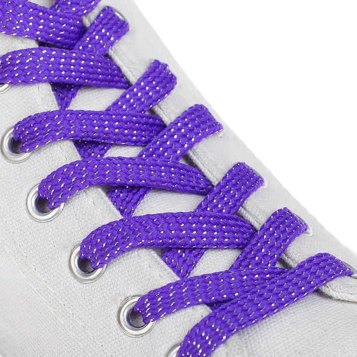 Шнурки для обуви, 8 мм, 110 см, пара, цвет фиолетовый 