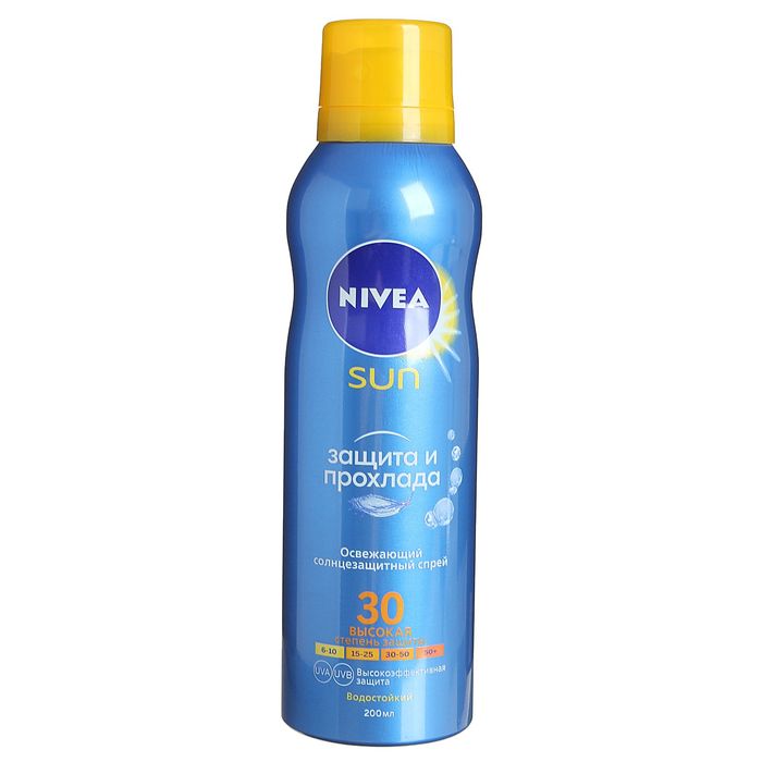Аэрозоль солнцезащитный Nivea SUN "Защита и прохлада", SPF 30, освежающий, 200 мл 