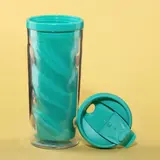 Термостакан под полиграфическую вставку, бирюзовый, 350 мл  - фото 3