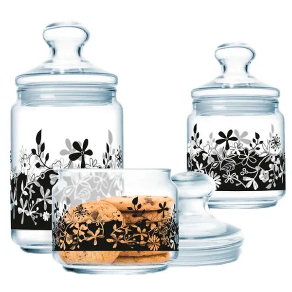 Набор банок для сыпучих Luminarc Eden Black 3 пр. (P-2326)