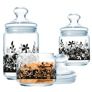 Набор банок для сыпучих Luminarc Eden Black 3 пр. (P-2326)