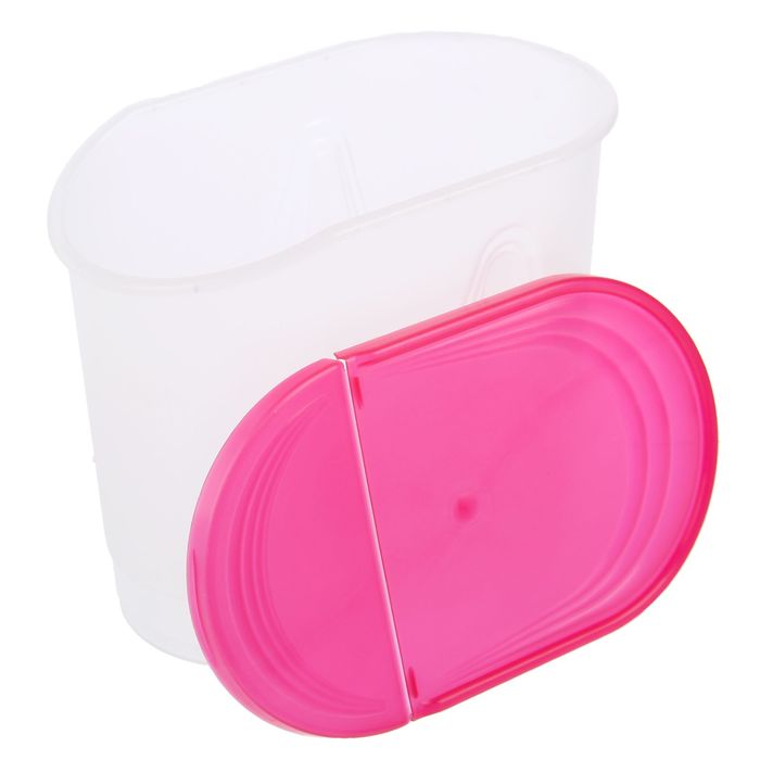 Емкость для сыпучих продуктов 1,5 л Wave, цвет розовый 