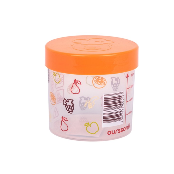 Емкость для хранения Oursson 0,5 л, 9,5 × 9,5 × 9, оранжевая 
