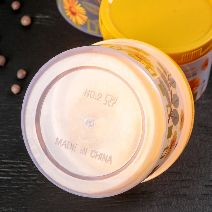Набор банок для сыпучих "Хризантемы", 3 шт: 11×9/10×7,5/9×7, цвет МИКС 