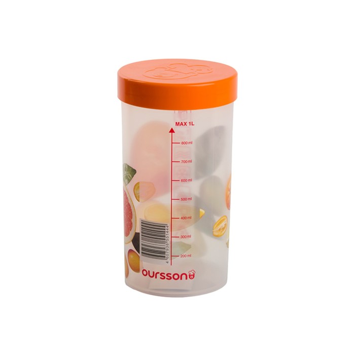 Емкость для хранения Oursson 1 л, 9,5 × 9,5 × 18, оранжевая 