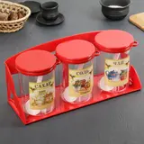 Набор банок для сыпучих продуктов 1 л "Ассорти" на подставке, 3 шт, цвет МИКС  - фото 6