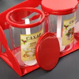 Набор банок для сыпучих продуктов 1 л "Ассорти" на подставке, 3 шт, цвет МИКС  - фото 8